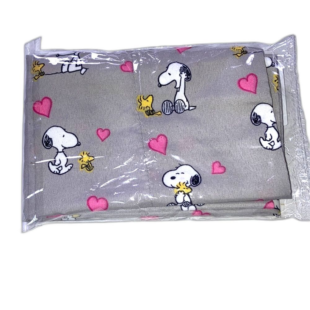 PEANUTS Snoopy Woodstock Pink Hearts Gray 1 Pillow Case Standard Size